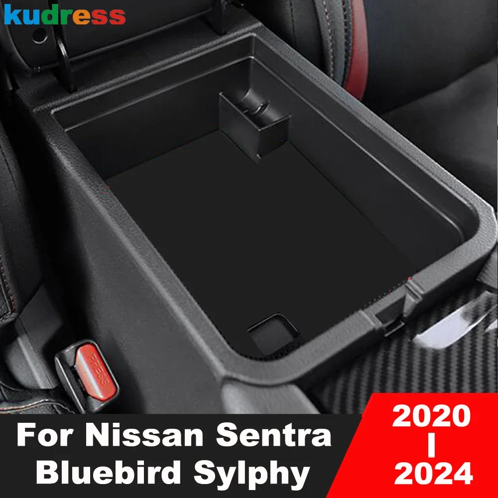 For Nissan Sentra Bluebird Sylphy 2020-2022 2023 2024 Car Center Armrest Storage Box Tray Organizer Container Case Accessories