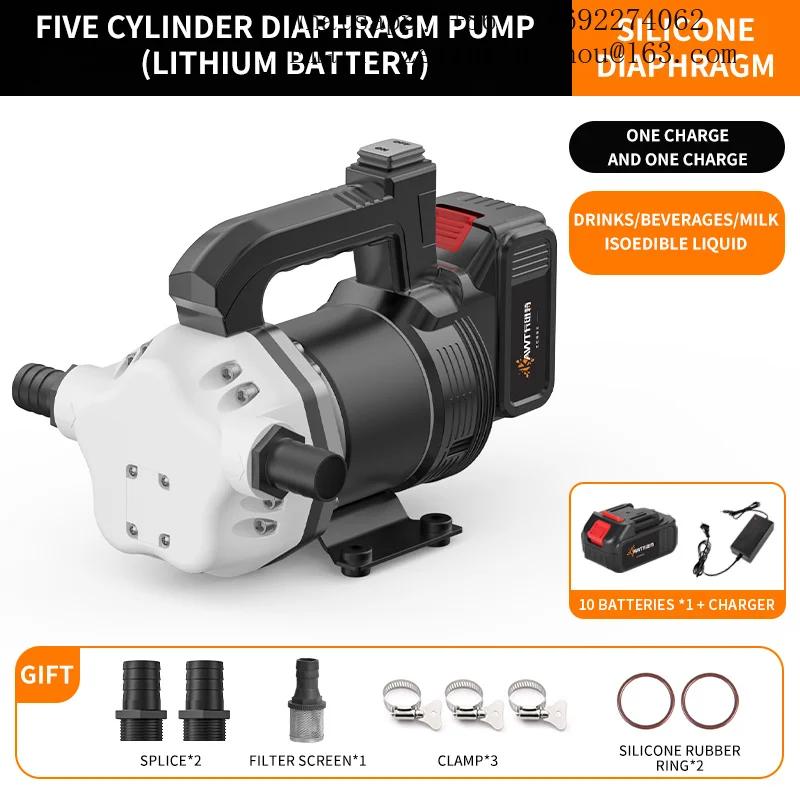 500W Lithium Ion Diaphragm Pump High Pressure Self Priming 40L Min OEM Industrial Automotive Edible Liquid Transfer Pro