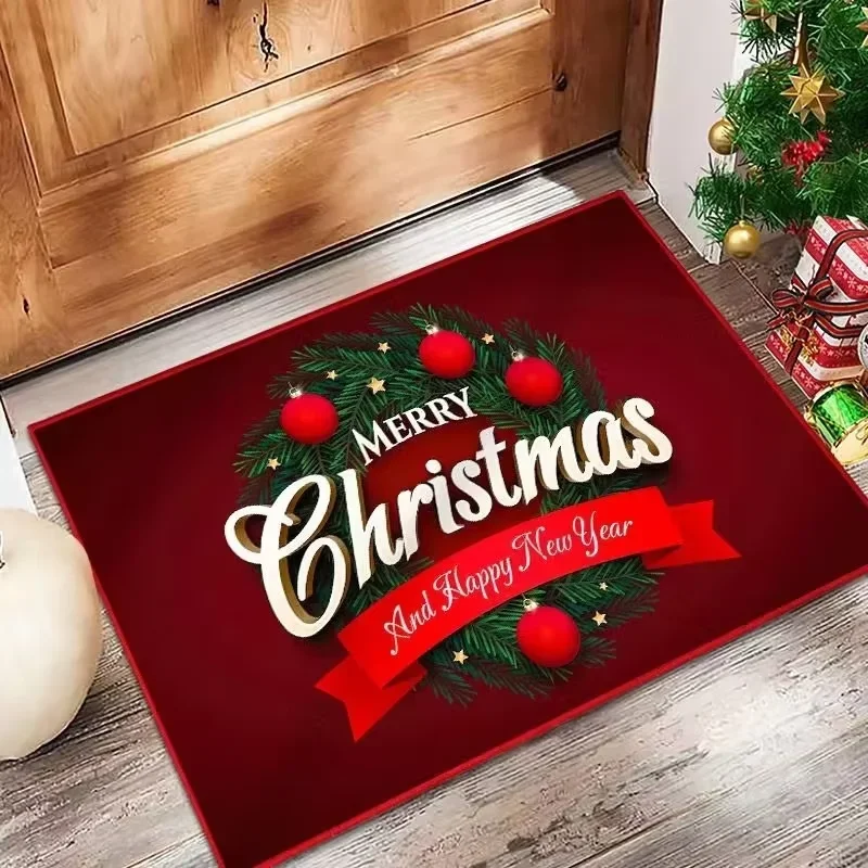Weihnachtsbaum-Druck, Teppich, Fußmatte, Willkommensmatte, Frohe Weihnachten, Eingangsteppich, Teppich, weicher Wohnzimmerteppich, Schlafzimmer, Heimdekoration