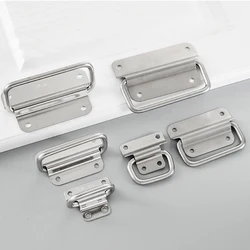 1Pc Cabinet Flight Case Solid Furniture Hardware Folding Handle For Tool Box Stainless Steel Drawer Wardrobe Easy Install
