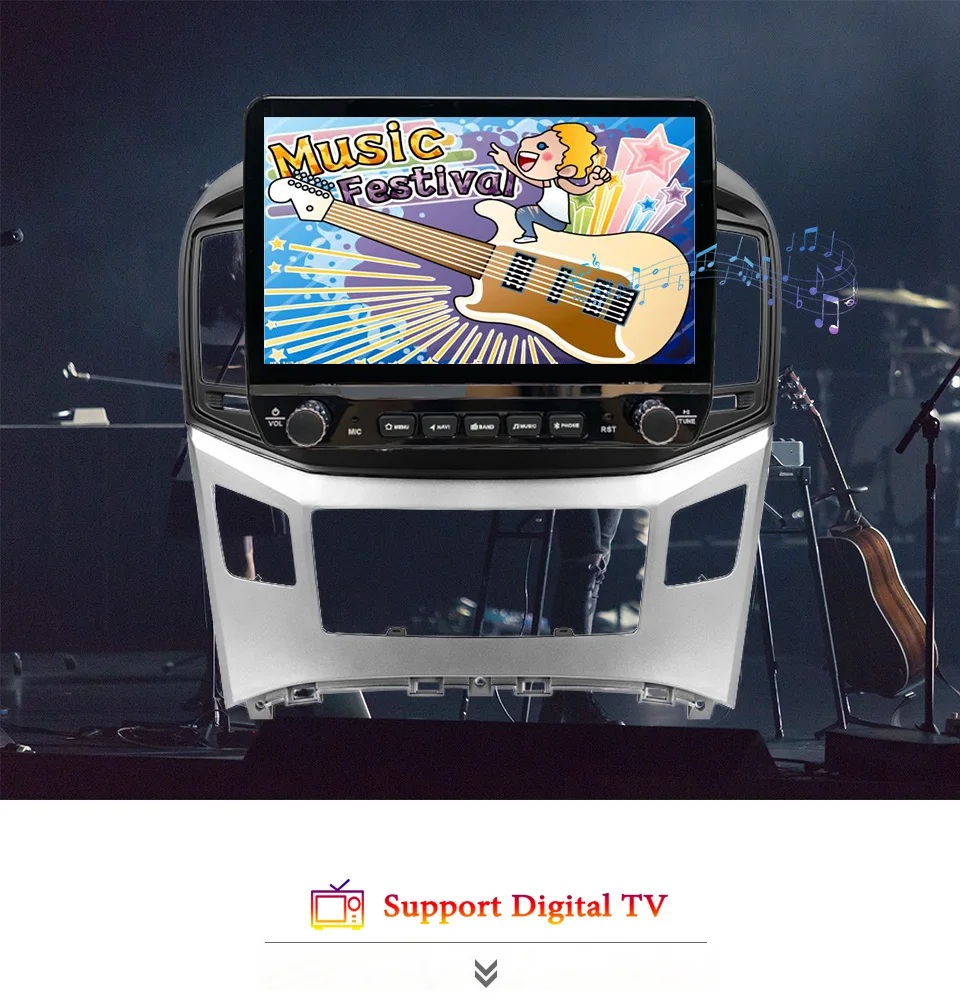 현대 H1 그랜드 스타렉스 2015-2018용 차량용 오디오 비디오 스테레오 테이프 DVD 카세트, GPS 네비게이션, 차량용 지능형 시스템, 카플레이