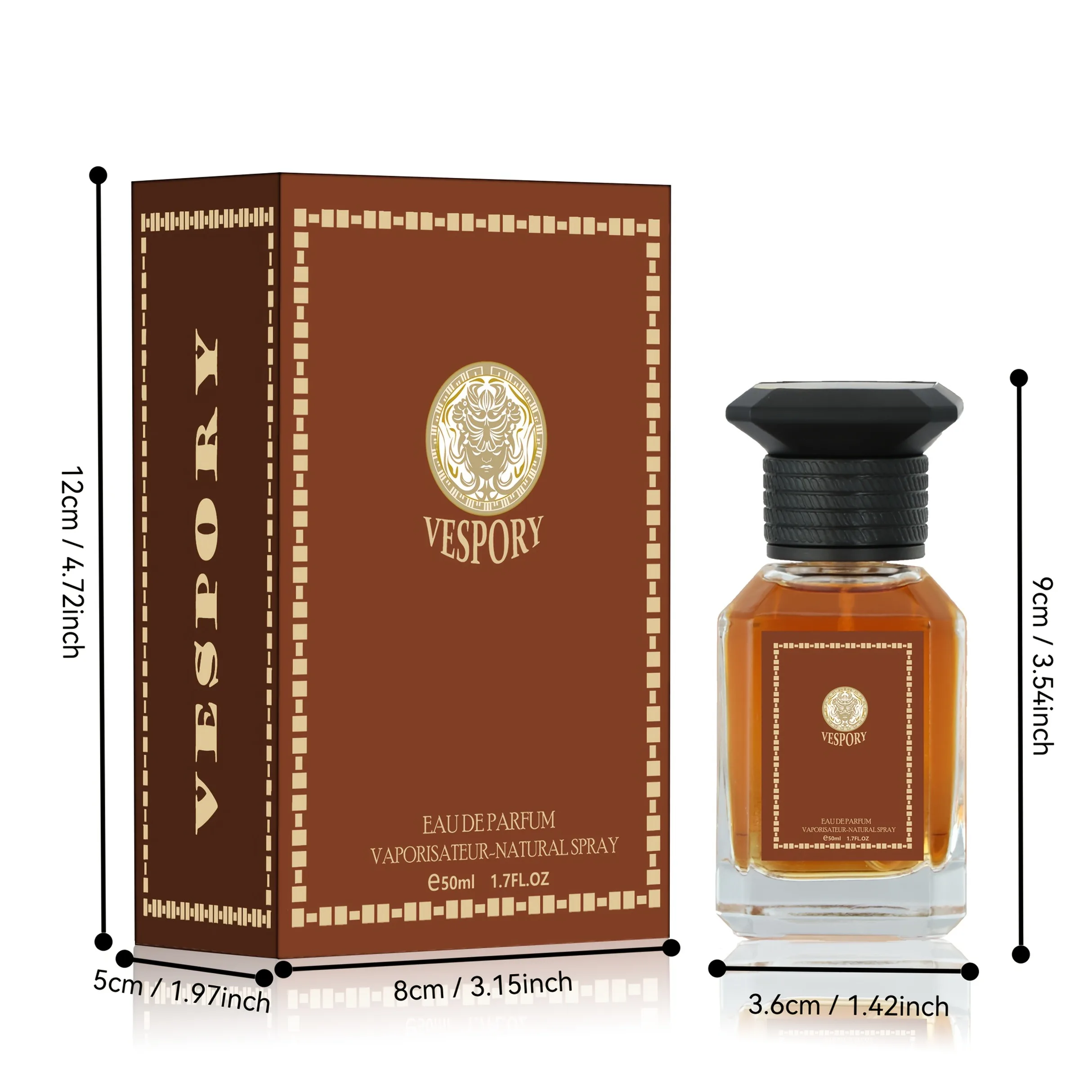 Blazing Orange Citadel 50ml (1.7 FL.OZ) Męska woda perfumowana, długotrwały, świeży zapach w sprayu z krewną pomarańczą i bursztynem, prezent dla Vale