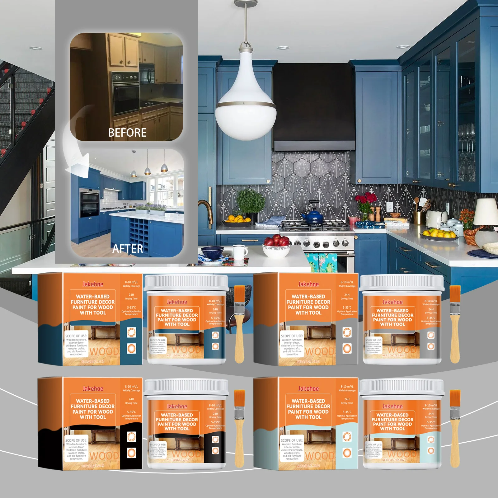 Water Based Wood Paint High Coverage Quick Dry Eco Friendly DIY Furniture Refurbish Color Changing Restoration Wood Finish Paint