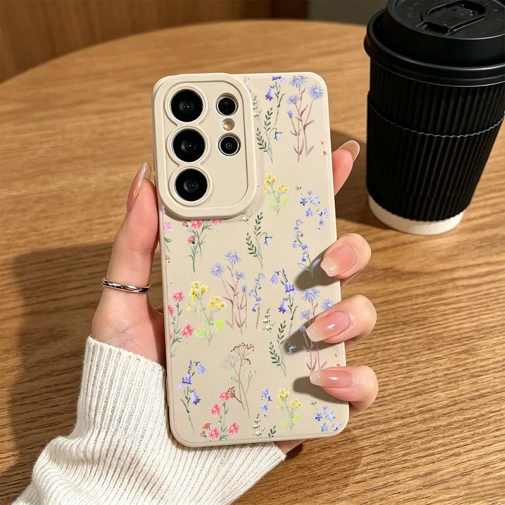 Colorful Wildflower Pattern For Samsung Galaxy S26 S25 S24 S23 S22 S21 S20 Ultra Plus A15 A35 A54 A55 Soft Cover Phone Case