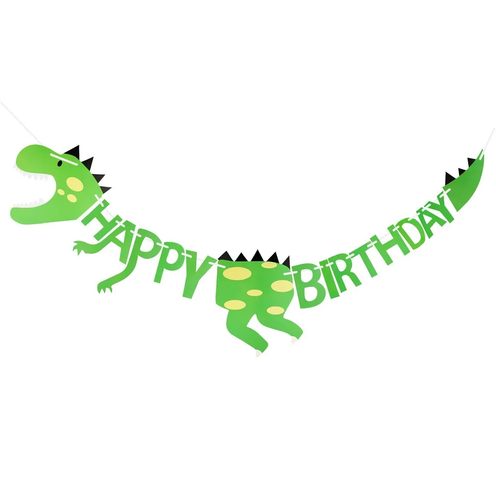 Cartoon Dinosaurier Happy Birthday Banner Dschungel Safari Dino Thema Happy Roar Kinder Jungen Mädchen Geburtstagsparty Girlanden Deko – Detail 6
