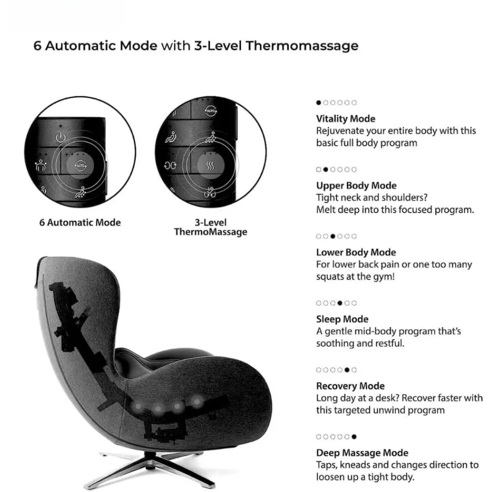 Fauteuil de massage classique métropolitain pour tout le corps et les taches, inclinable avec bitions oman, haut-parleur Bluetooth, chargeur de chaise Noir