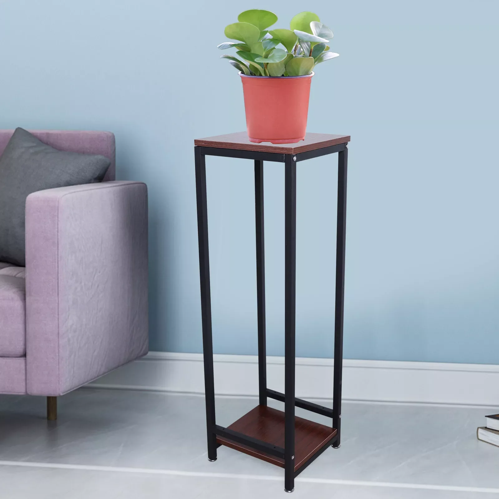 

2 Tiers 40.16 inch Metal Plant Stand Tall Pedestal Indoor/Outdoor Yard Patio Flower Pot Holder