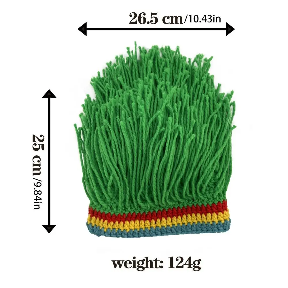 หมวกไหมพรมเดรดล็อคเร็กเก้แบบหนา วิกผมเดรดล็อคใยสังเคราะห์ ยืดหยุ่น ทำมือ สไตล์แอฟริกัน สำหรับงานปาร์ตี้ฮาโลวีน