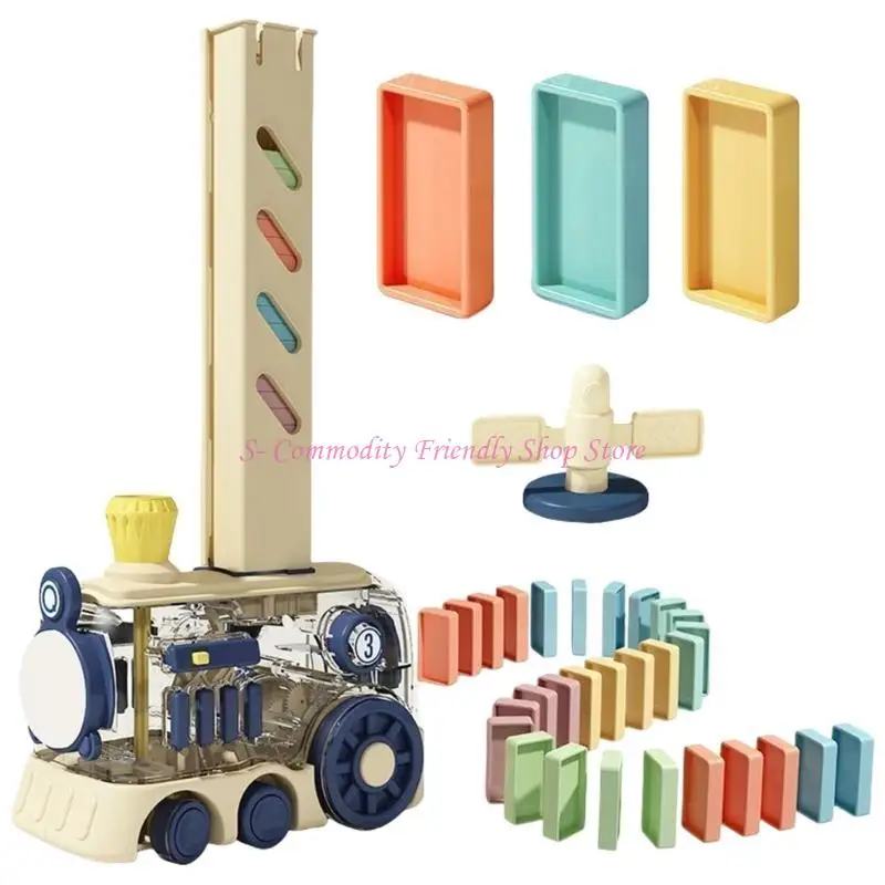 85AE Trem Dominó Automático Coleção Fácil Dominó para configurar e derrubar a reação cadeia do jogo telha para meninos