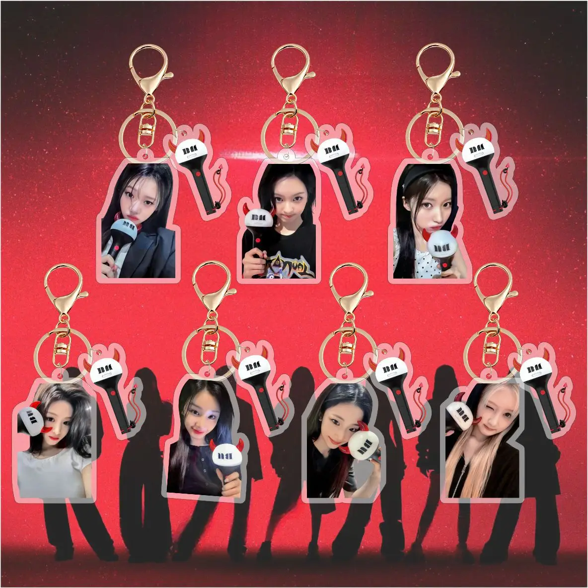 2Psc/Set KPOP BABYMONSTER Support Stick Acrylic Keychain High Quality Double Side Printing Keyring AHYEON CHIQUITA RUKA ASA Gift