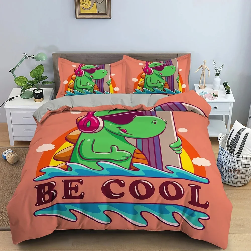 

Cartoon Dinosaur Jurassic World Theme Bedding Set Boys Girls Twin Queen Size Duvet Cover Pillowcase Bed Kids Adult