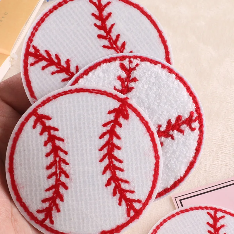 2PCS Embroidery Fusible Patch Iron on Transfer Appliques Patches for Clothes Chenille Baseball Patch Couture Decorate