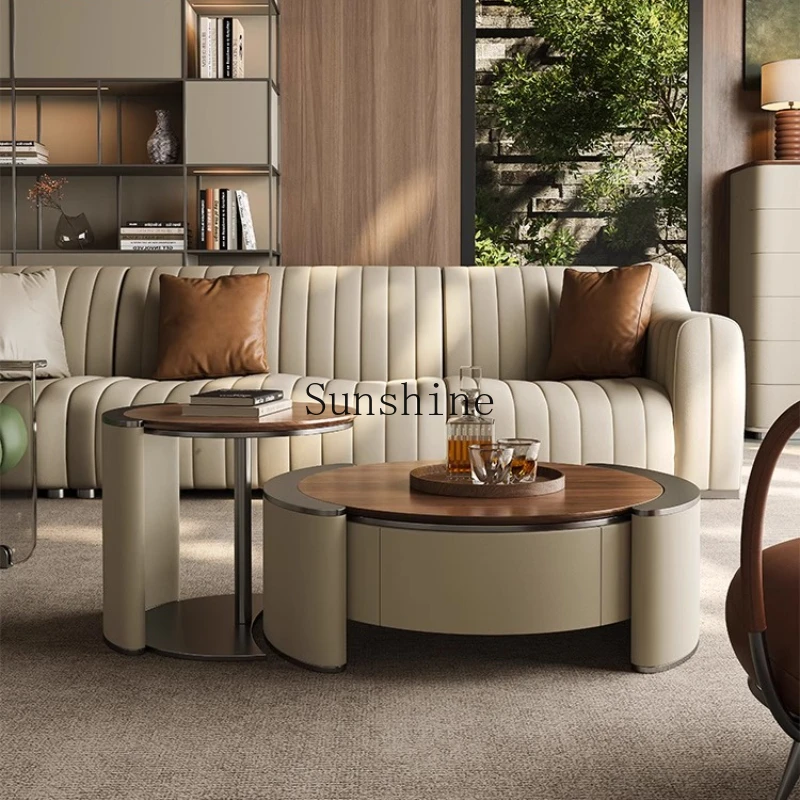 

Italian minimalist living room home modern light luxury high-end villa coffee table