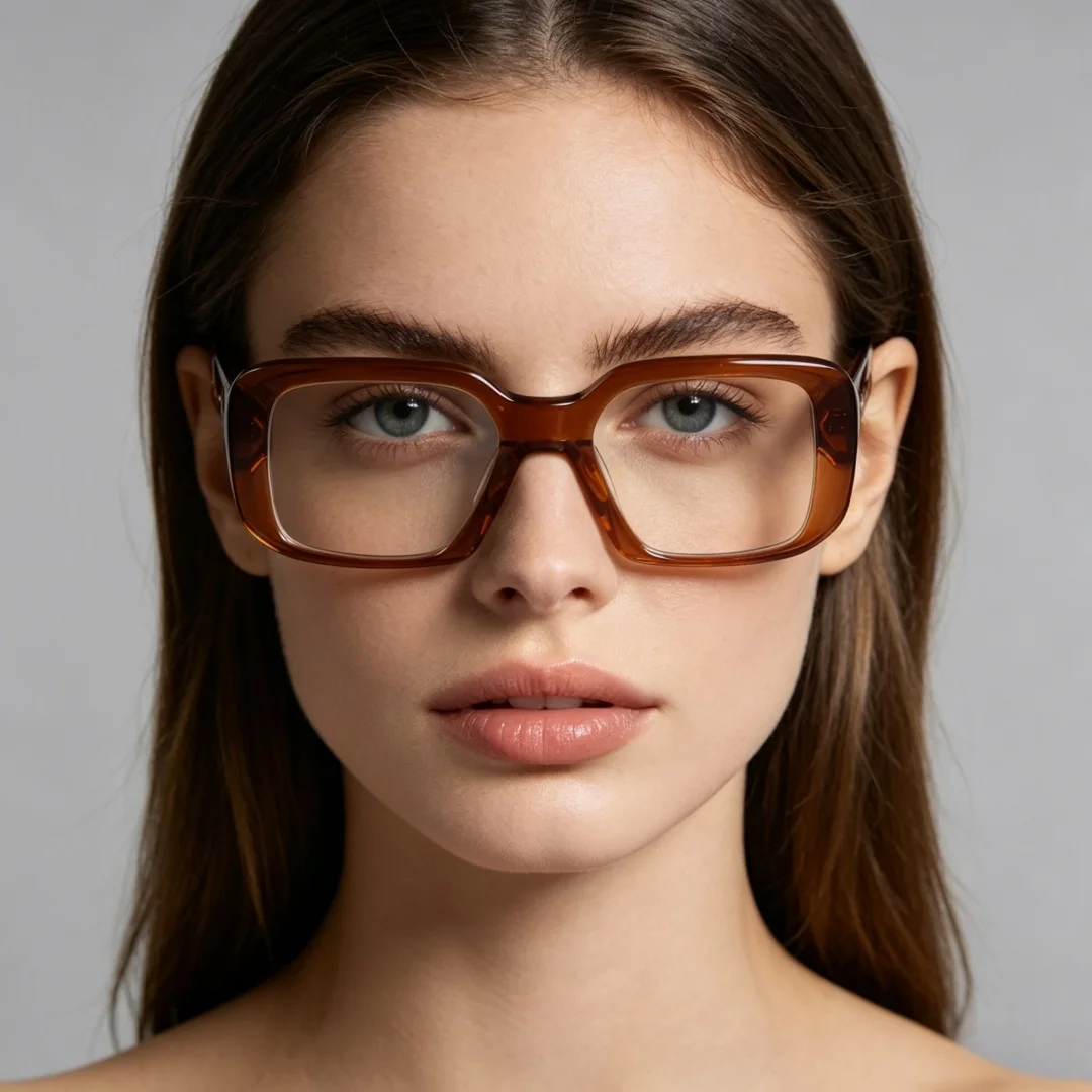 BETSION Trendy Thick Square Acetate Eyeglasses Frames  Men Women Retro Style Classic Glasses 52mm Frame For Daily Wear