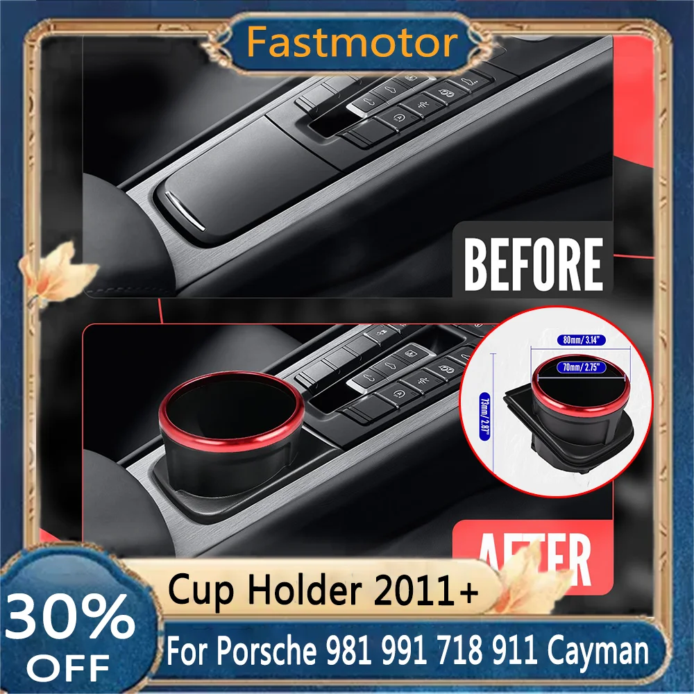 For Boxster 13-24 For Cayman 14-22 Cup Holder Water Bracket Water Bottle Holder Cup-Holder For Porsche 991 718 981 911 11-24