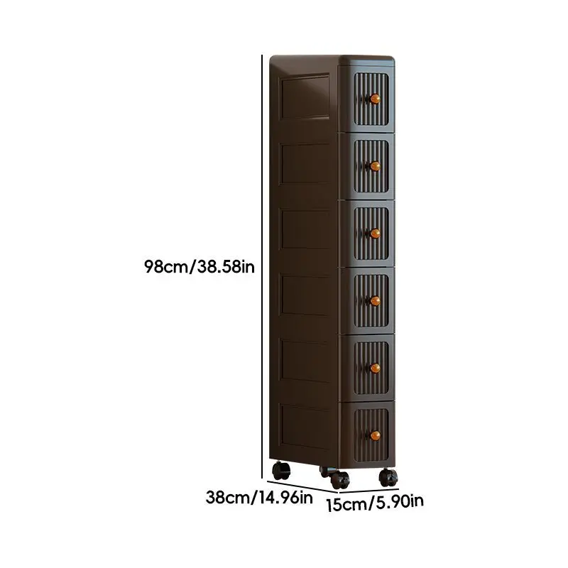 15CM Narrow Gap Drawer Storage Cabinet – Multi-Layer Rolling Organizer for Kitchen Bathroom Living Room, Slim Space-Saving Unit image 3
