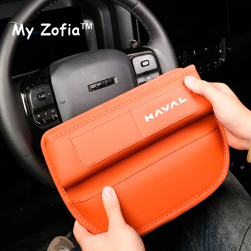 For New Haval H9 2024 2025 2nd II Car Seat Gap Crevice Storage Box Cup Phone Key Pocket Bag Leather Auto Interior Accessories