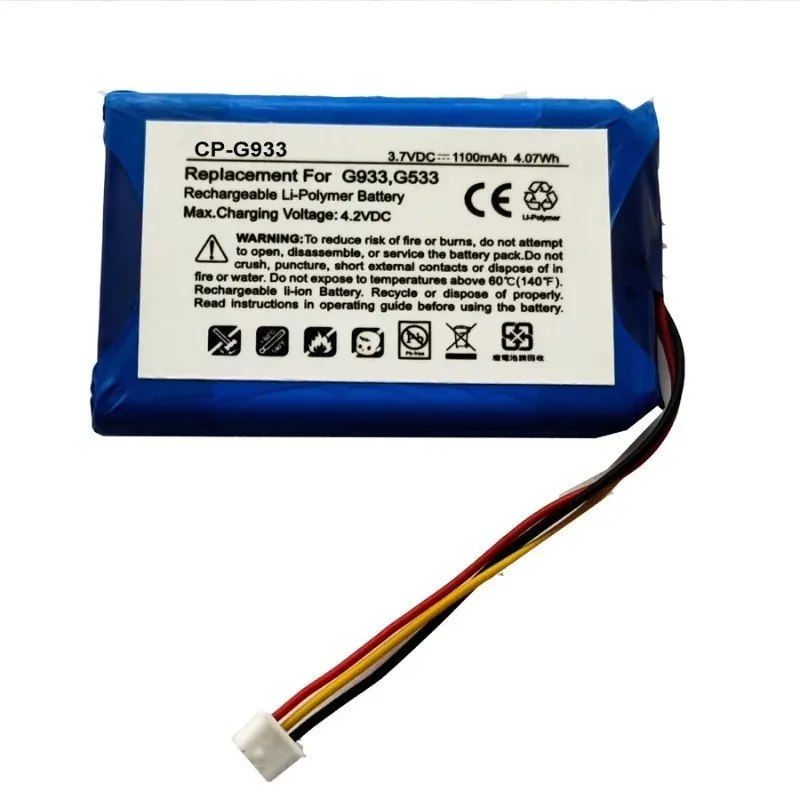 Newest CP-G933 3.7V 1100mAh Li-ion Rechargeable Battery for Logitech G933 G533 533-000132 High Quality Wireless Earphone Battery