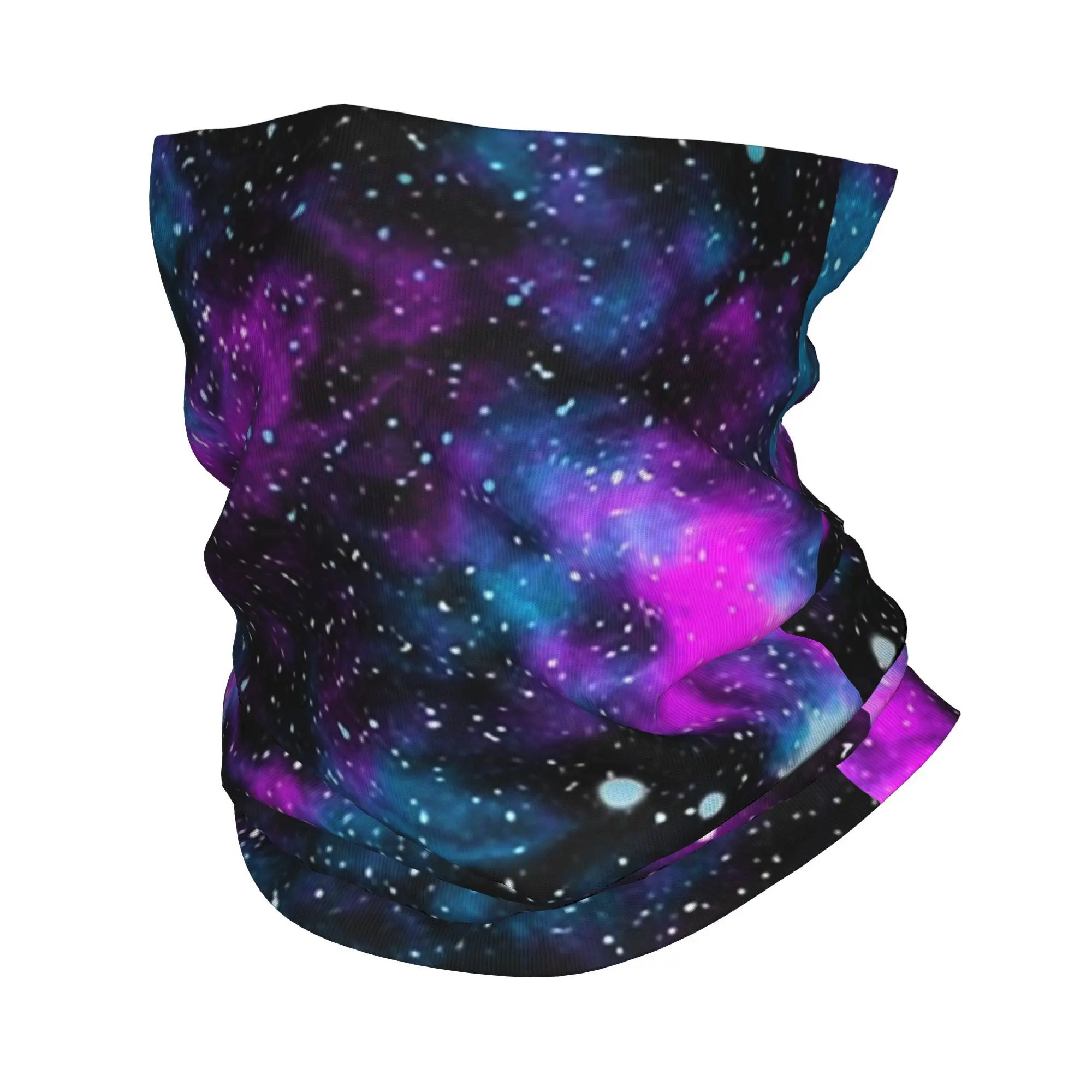 

Purple and Blue Galaxy Bandana Neck Gaiter Printed Face Scarf Warm Headwear Hiking Fishing Unisex Adult Breathable
