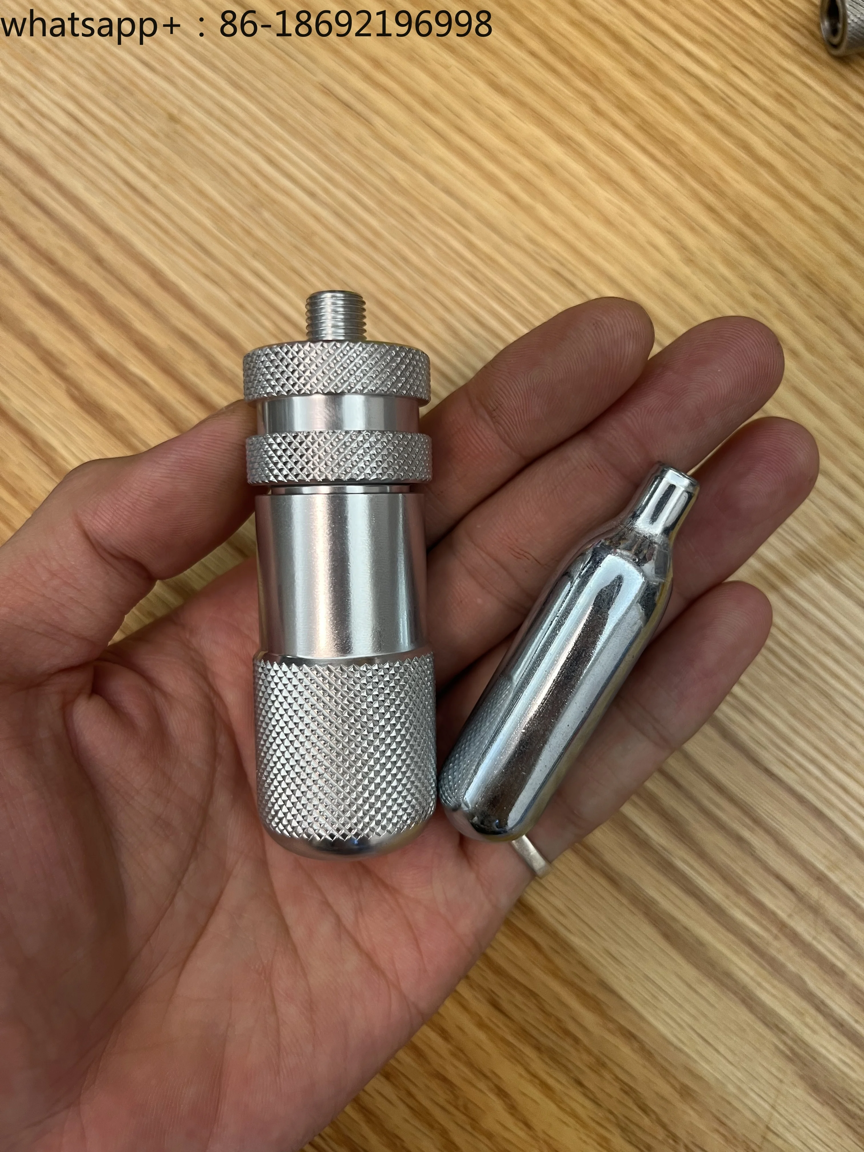 Pneumatic Coffee Machine Food Grade 8g Soda Water Cylinder Adapter Toothless 3/8-24 Thread Camping