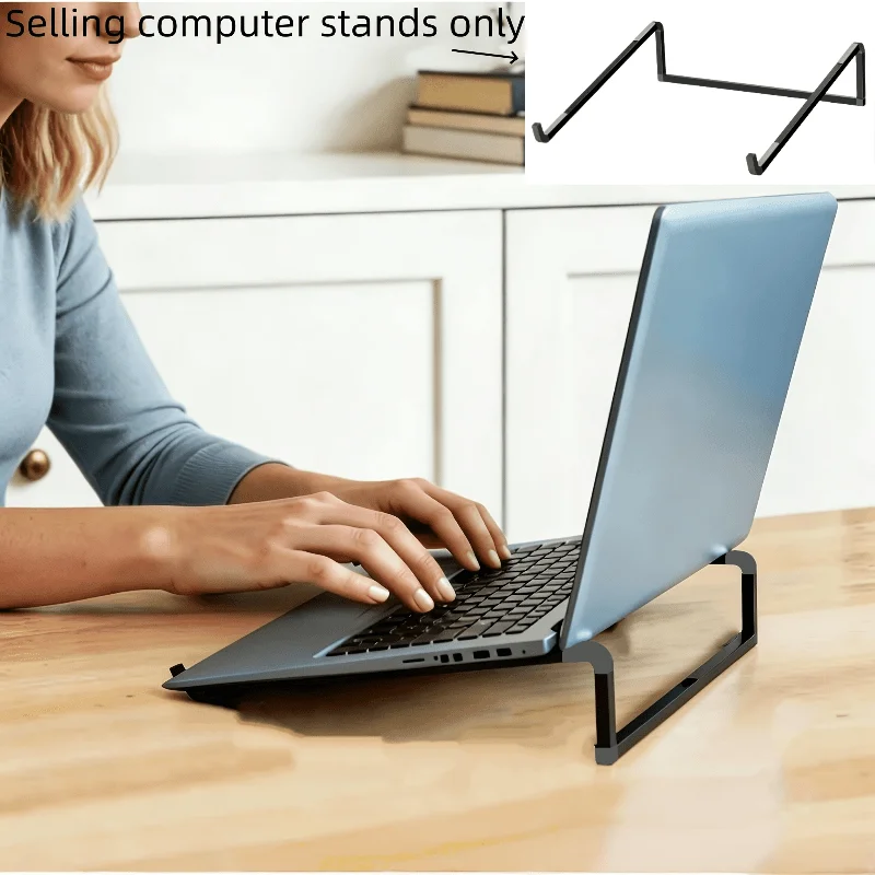 Portable Foldable Laptop Stand X-Shaped Aluminum Notebook Riser Collapsible Laptop Elevator Holder Anti-Slip Desktop Computer
