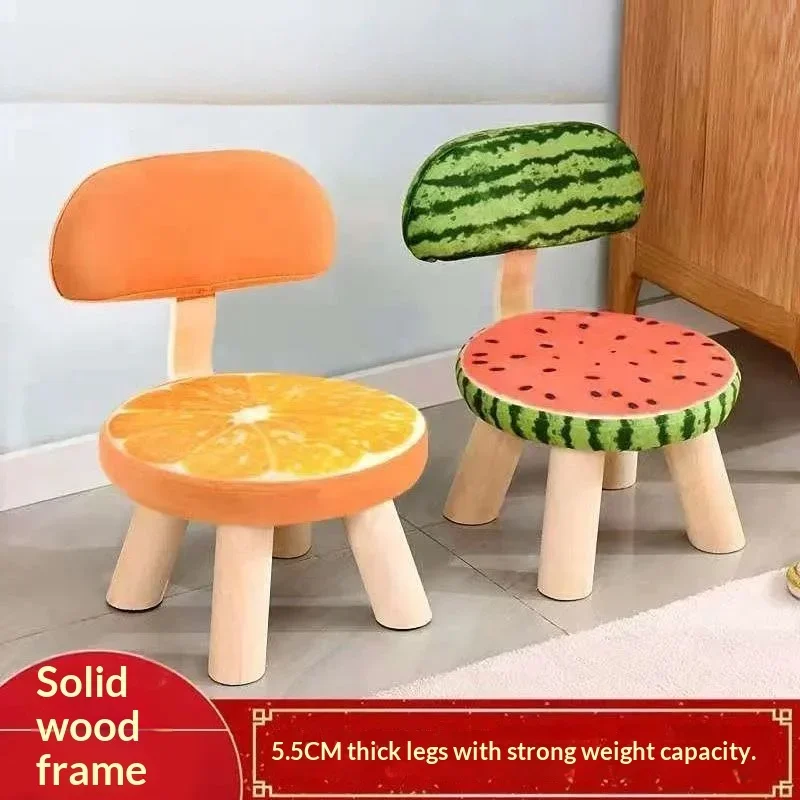 كرسي أطفال من الخشب الصلب مسند ظهر حديث الحد الأدنى مقعد صغير مريح مقعد طفل صغير مقعد أطفال لطيف الحضانة أثاث أطفال #5