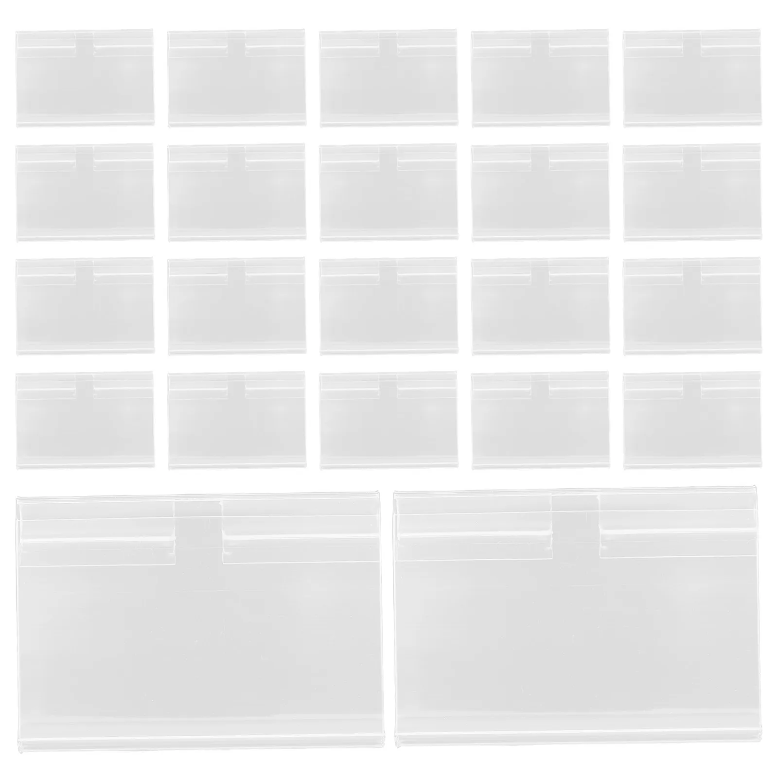 

60 Sets Transparent PVC Label Holders Clear Plastic Basket Clips Supermarket Shelf Signs for Retail Price Display