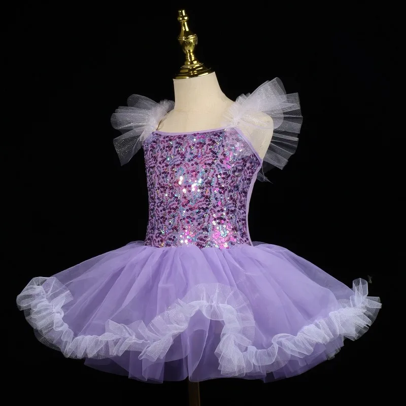Kinder Professionelles Tutu Mädchen Cygnet Pailletten Prinzessin Tutu Performance Kostüm
