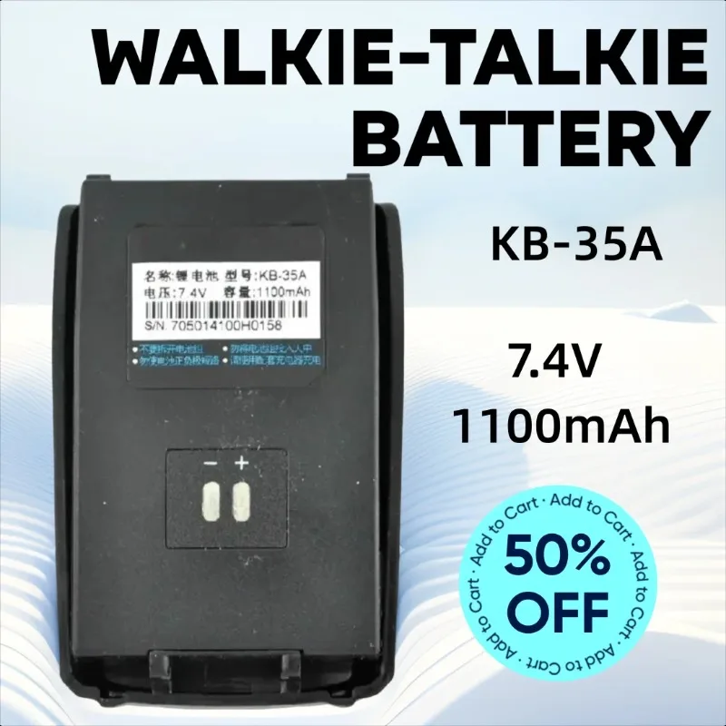 

7.4V 1100mAh Walkie-talkie Battery KB-35A Accessories Lithium Battery Is Suitable for Kelixun PT-3500S
