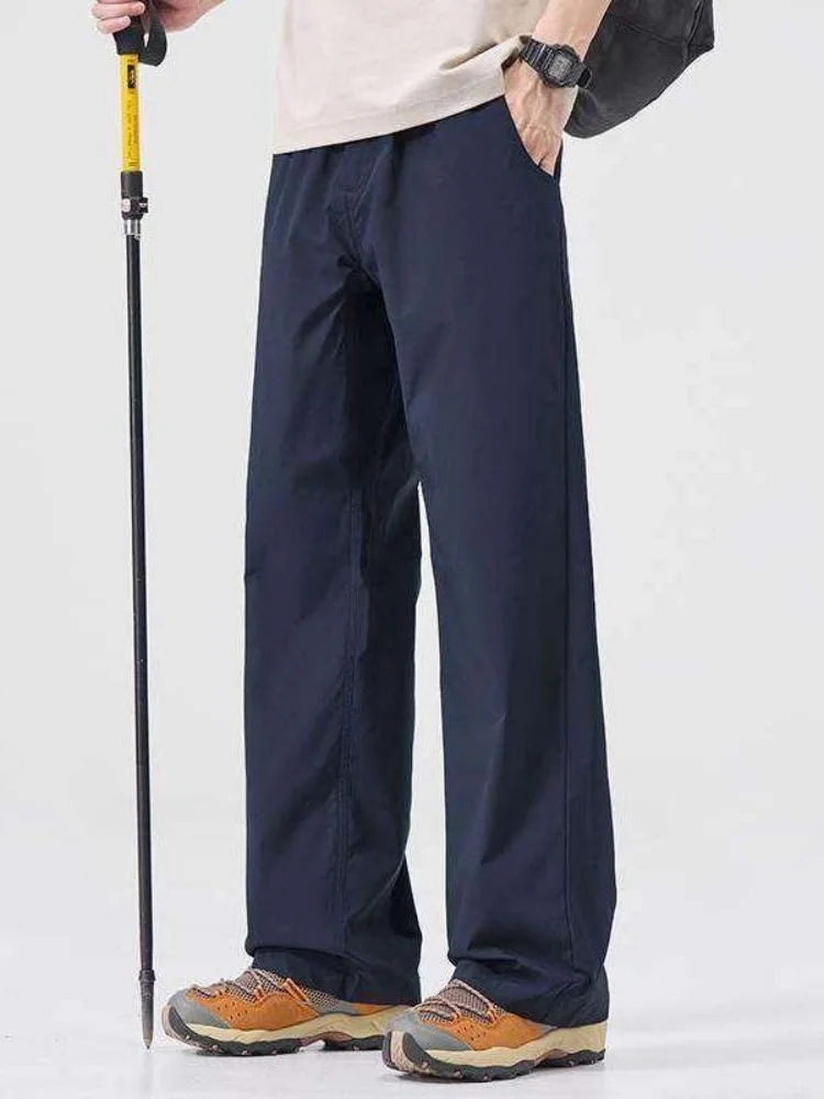 

Faionable мужские летние прямые брюки свободного покроя спортивные брюки Qui Dry повседневные брюки дышащие удобные молодежные брюки