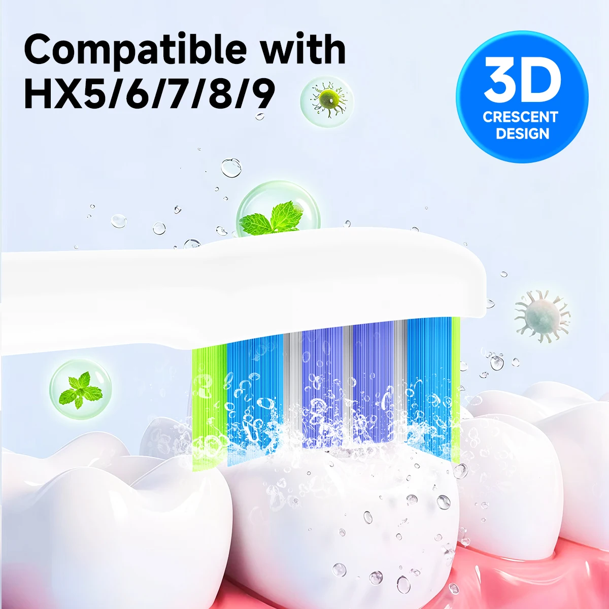 

4pcs Electric Toothbrush Replacement Heads Compatible with Philips Sonicare Replacement Brush Heads Click-on Handles