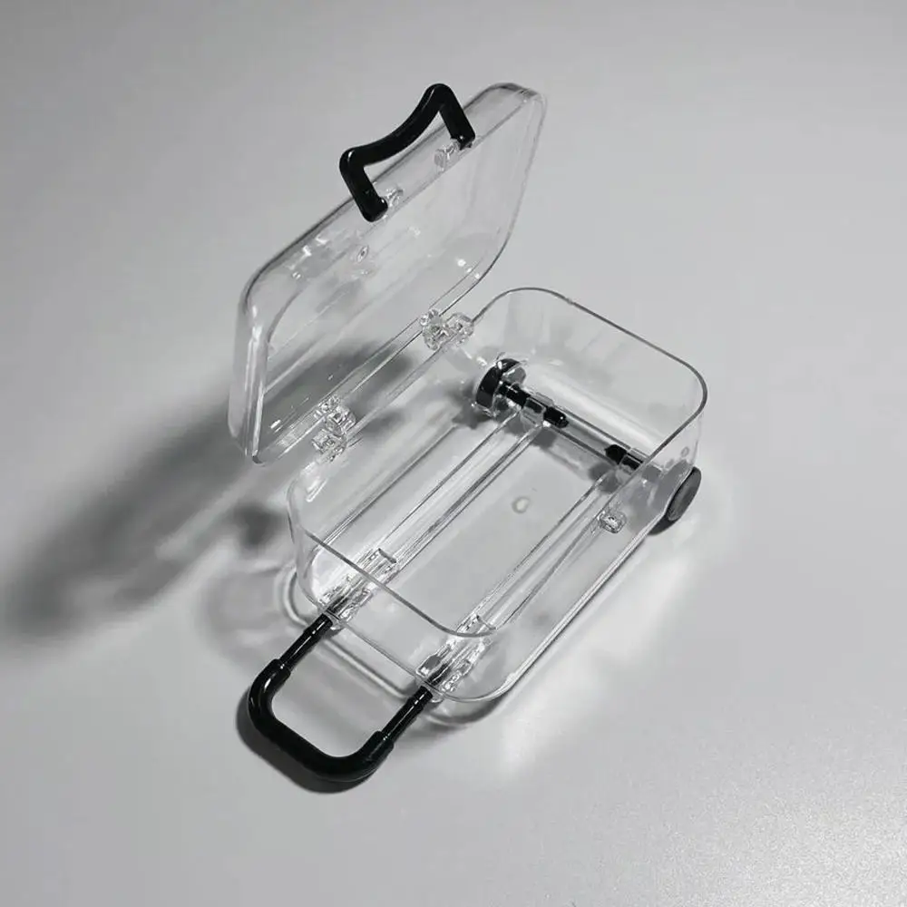 1pc Mini Luggage Storage Box Jewelry Organizer Cute Clear Suitcase Candy Box Creative Wedding Candy Case Small Trolley Case