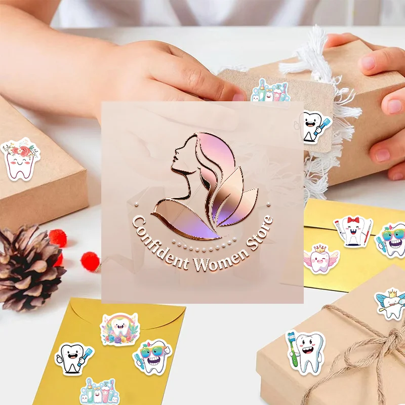 

500 Sheets/roll Protect Teeth Cartoon Stickers For Kids Students Graffiti Laptop Stationery Cute Sticker Dental Clinic Gifts