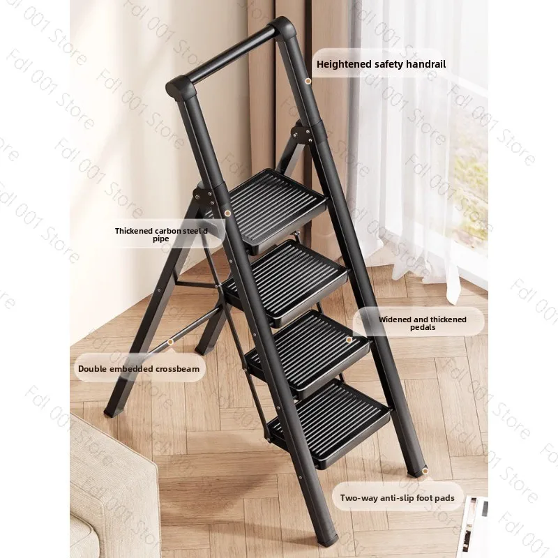 New household folding telescopic indoor multi-function thickened herringbone ladder four or five steps portable ladder