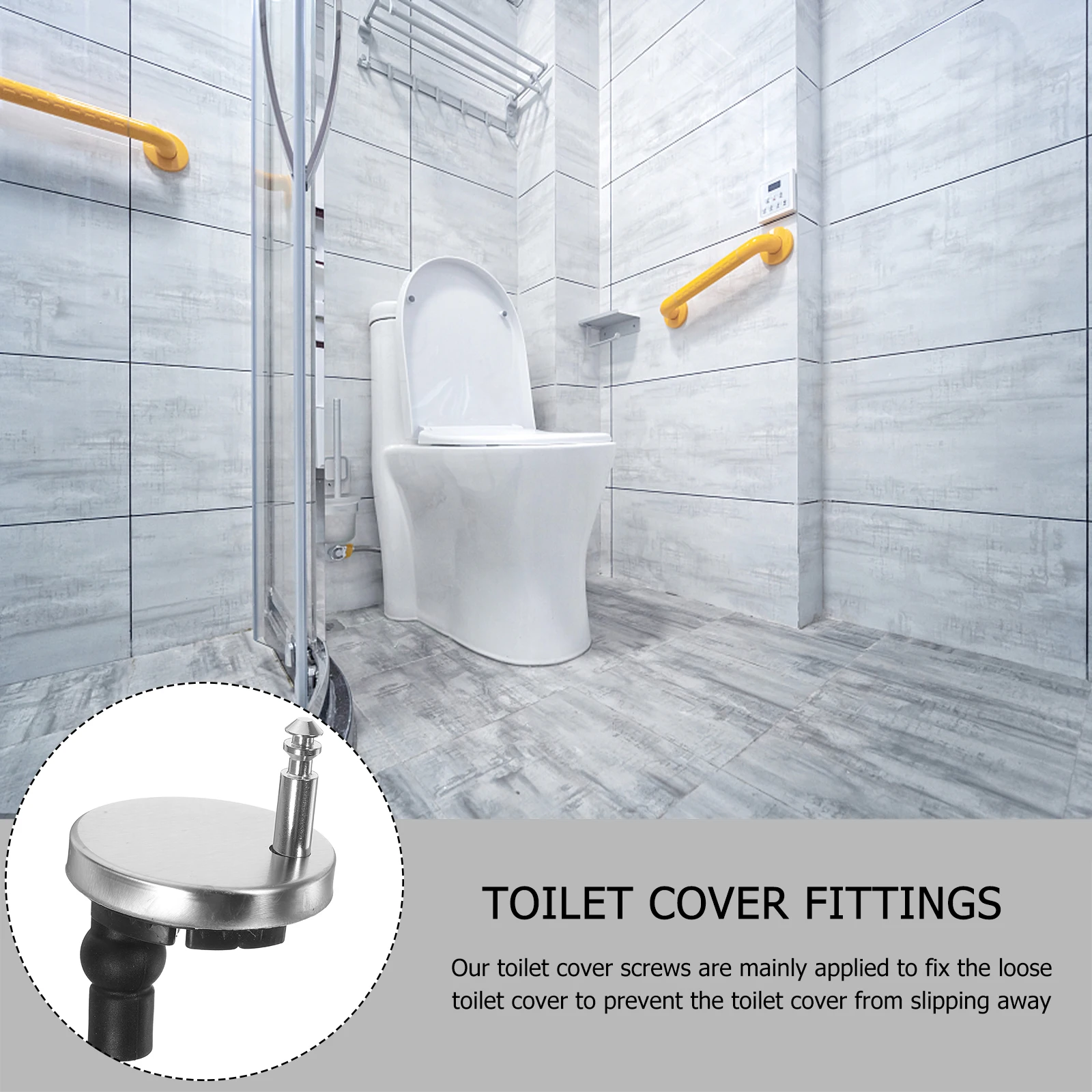 

2Pcs Toilet Seat Cover Screws Universal Durable Fixing Bolts Replacement for Standard Toilet Lid Parts Home Use