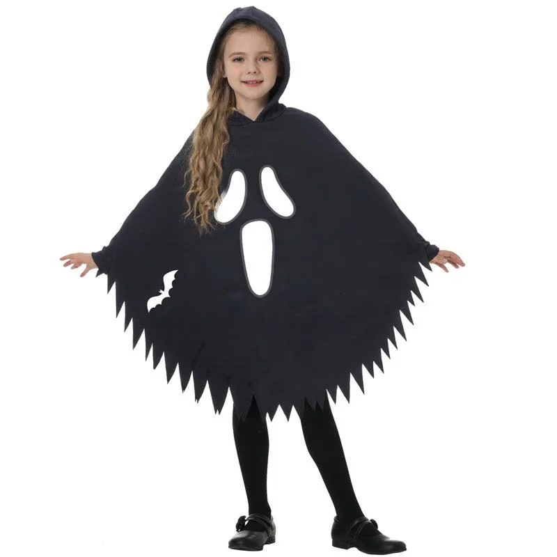 Halloween Kinderen Scr Afbeelding Ghost Mantel Gewaad Enge Heks Kostuum Accessoires voor Par Stage Performance Dames Faion