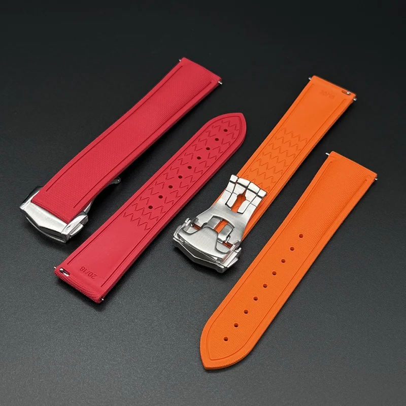 Cinturino per orologio FKM con motivo intrecciato universale 20/21/22mm Bracciale subacqueo a sgancio rapido per Omega/Breitling/Longines/Tissot/Seiko