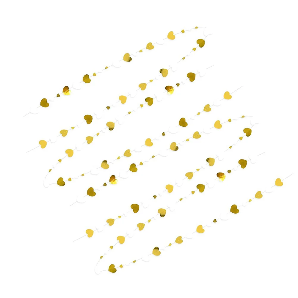 

4 PCS Valentines Banners Valentine's Day Heart Hanging Garlands Wedding Decor Ornament Decorations