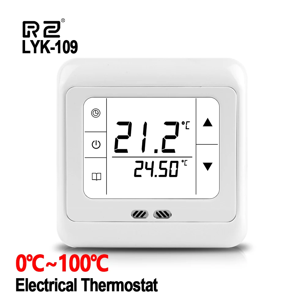 RZ Digital Touch Screen Thermostat Regulator Weekly Programmable Room Floor Heating Thermostat Home Temperature Controller 16A