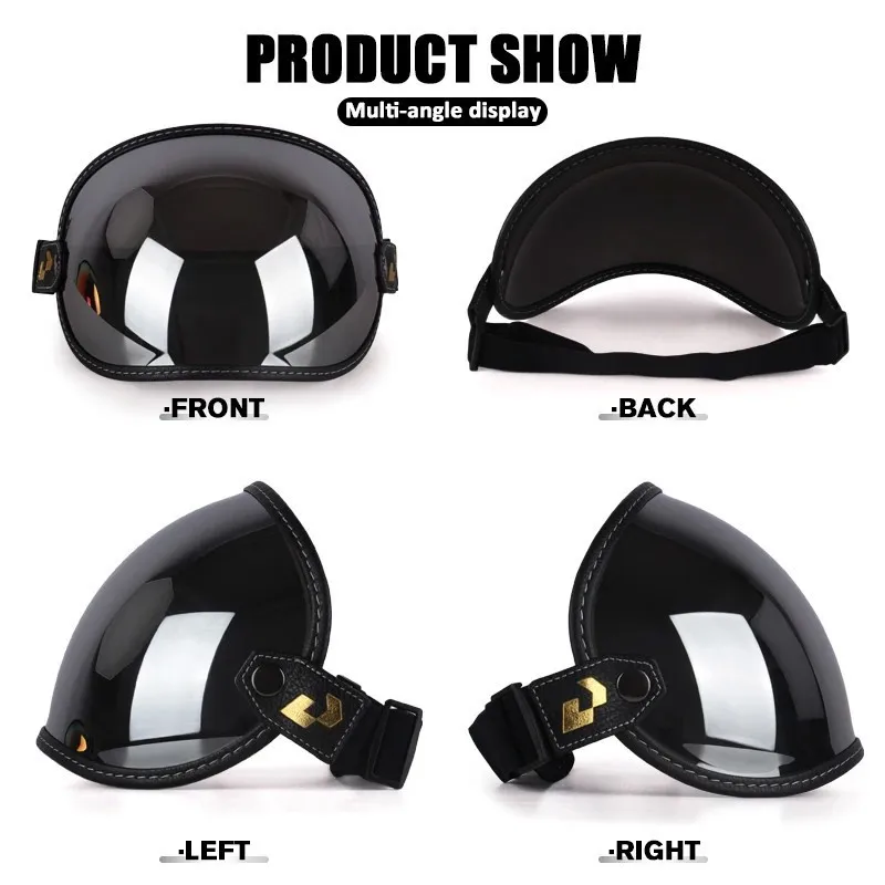 Uchoose Fit All Vintage Retro Open Face Half Helmet Motorcycle Helmet Bubble Shield Visor Lens Sunglasses Goggles Accessories image 5