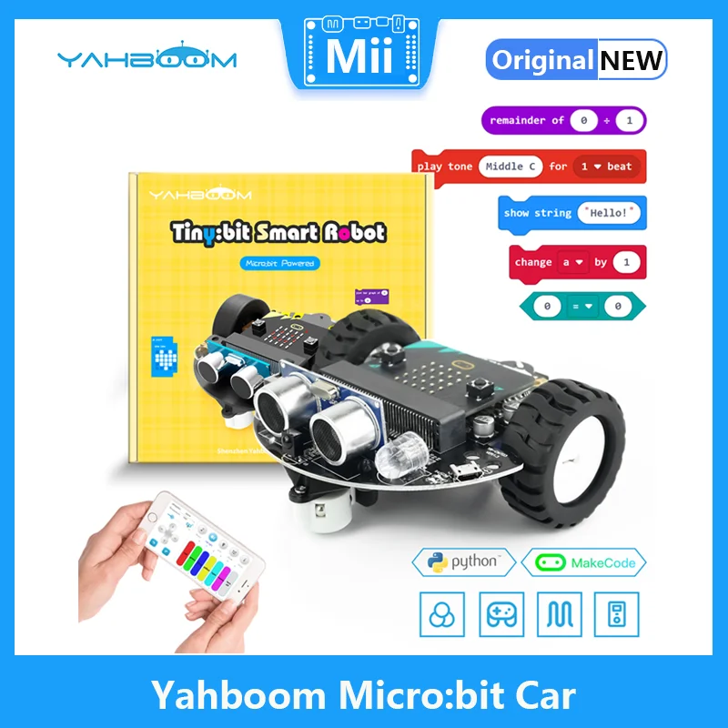 

Yahboom Robot Programmable Robotic kit based on BBC Microbit V2 and V1 for STEM Coding Education with Chargeable Battery