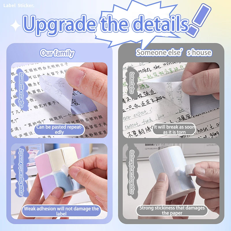 400/1400Sheets Morandi Color Index Tabs Sticky Note Office Planner Stickers Pull Out Sticky Notes Aesthetic Stationery Supplies