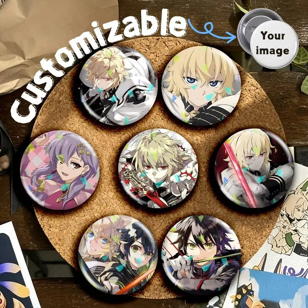 Vampire Reign Anime S-Seraph of the End Round Badge Pins Creative Pins Bag Decor Accessories Fan Collection Gifts for Friends