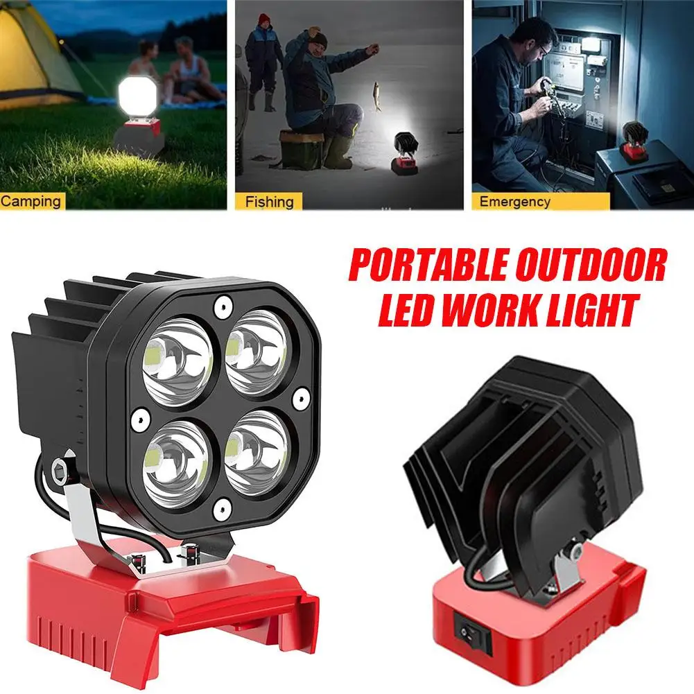 

Для Milwaukee M18 18В: портативный светодиодный рабочий фонарь 40 Вт для улицы и стройплощадок, аккумуляторный фонарик