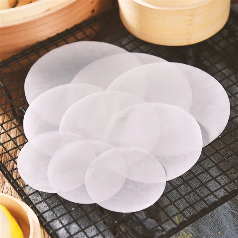 500 Pcs/lot Round 6-15cm Steamed Bun Papers Non-stick Household Snack Bread Cake Steamer Oil Paper Pads