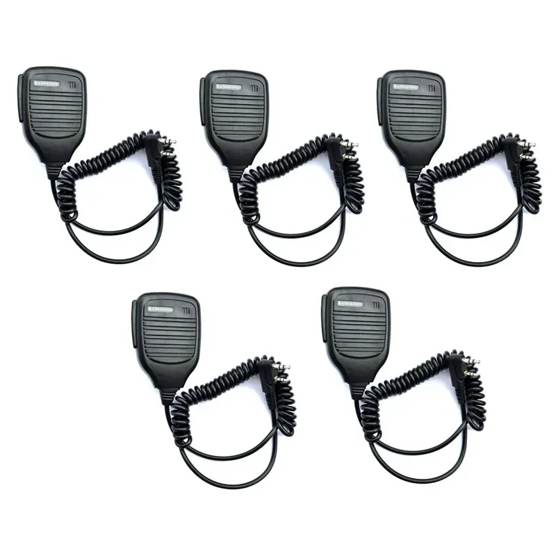 Lot 5pcs KMC-21 PTT Mic Remote Speaker Microphone for Kenwood Puxing Wouxun Baofeng Quansheng Radio Walkie Talkie