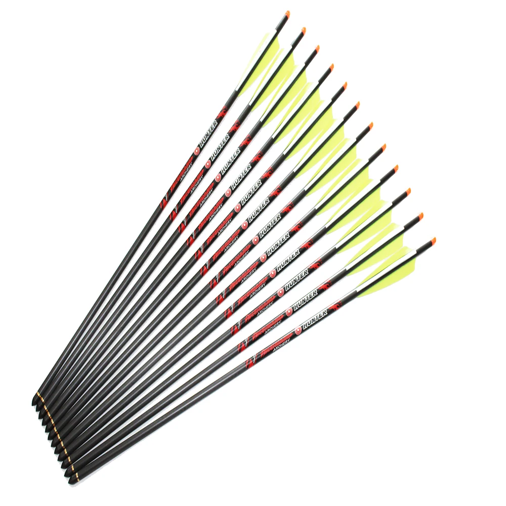 12Pcs Carbon Arrows Crossbow Bolt ID7.6mm 3