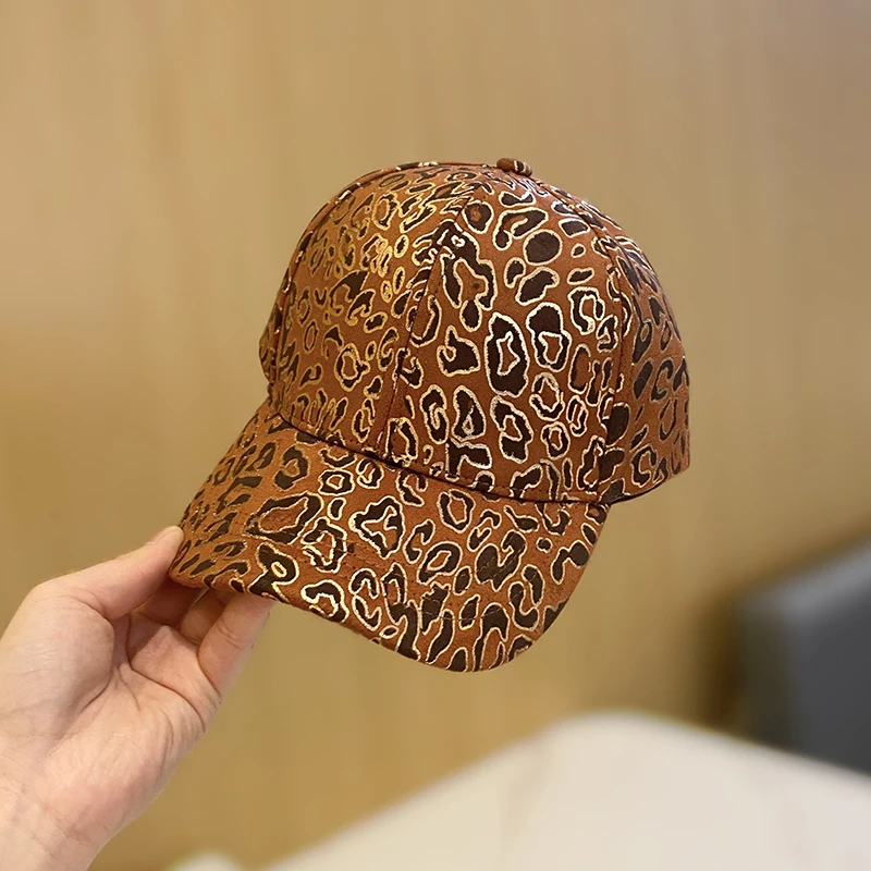 Ladies Leopard Print Baseball Cap Spring Summer Outdoor Travel Elegant Casual Peaked Cap Autumn Sports Fashion Versatile Sun Hat