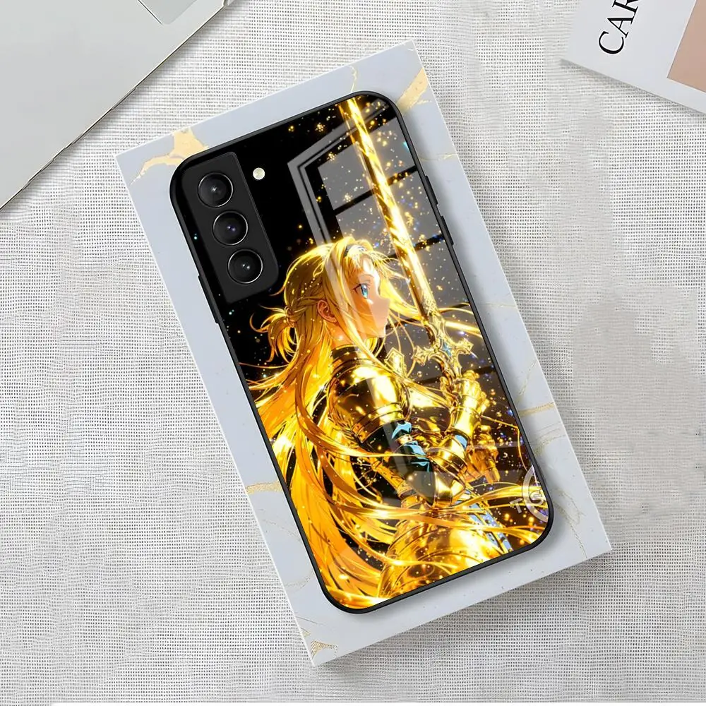 Beauty Anime S-Sword Art Online Phone Case For Samsung A56 A36 A26 A16 A15 A25 A35 A55 A14 A34 A24 A54 Glass Case