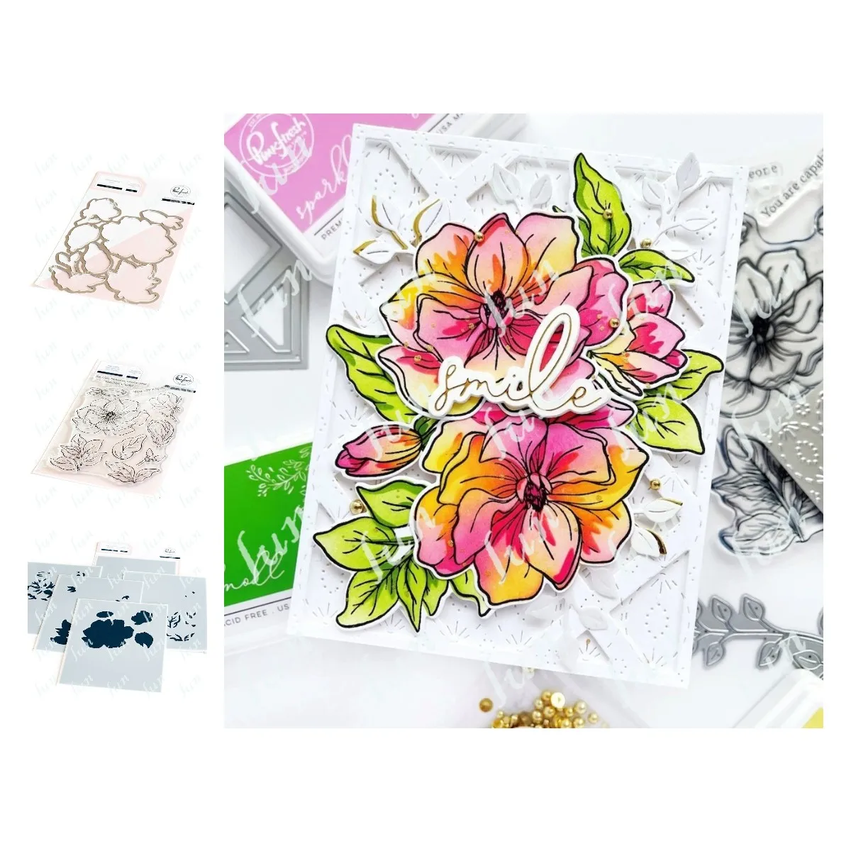 

Hot Sale New Metal Cutting Dies Floral Magnolia Clear Stamps DIY Scrapbooking Collage Album Happy Plan Gift Decoration Stencils